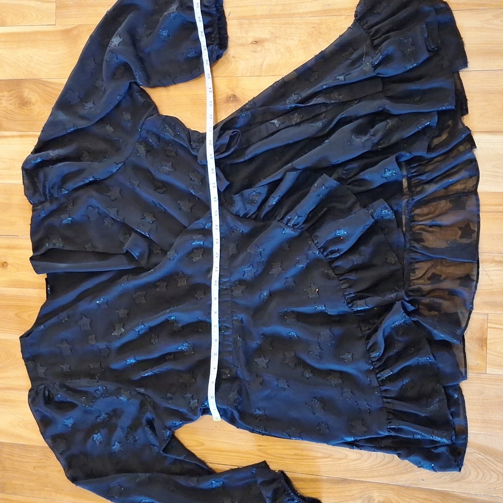Torrid Clip Star Surplice Ruffle Mini Dress Black Goth Cocktail Chic Plus Size 3 - Picture 12 of 12
